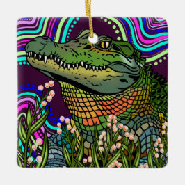 Alligator Keramik Ornament