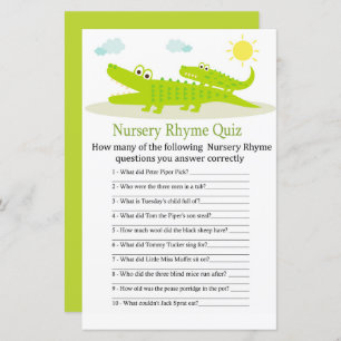 Alligator Kinderzimmer Rhyme Quiz Kinderduschenspi