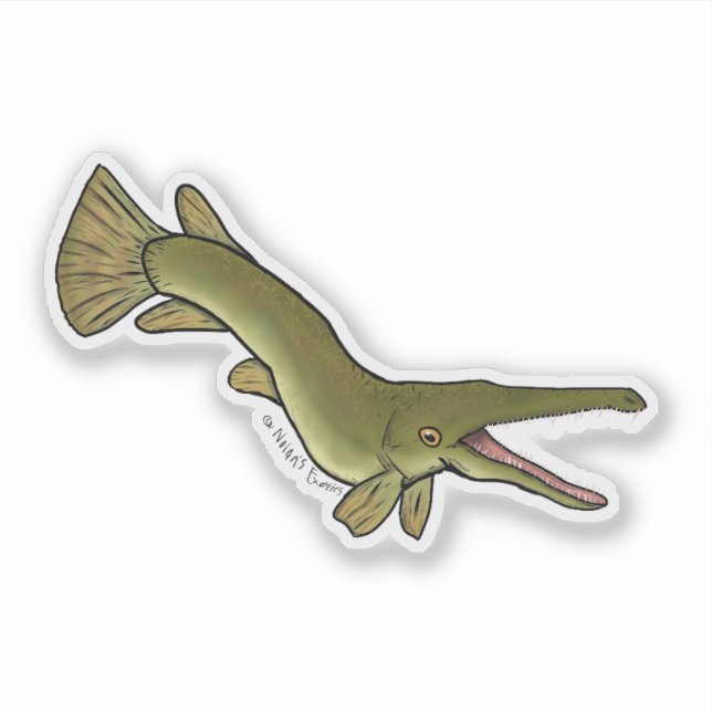 Alligator-Knochenhecht-Vinyl-Aufkleber Aufkleber (Vorderseite)