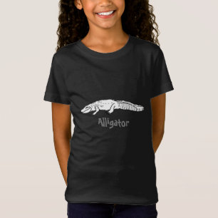 Alligator-Kontur zeichnend mit Text auf Hemden T-Shirt