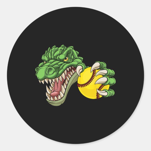 Alligator Krokodil Dinosaur Softll Charakter  Runder Aufkleber (Vorderseite)