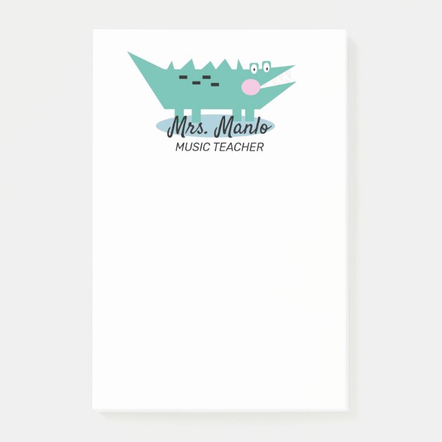 Alligator-Lehrer-Skriptname Post-it Klebezettel (Vorderseite)