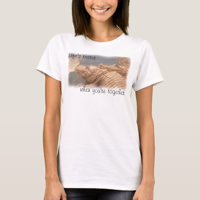 Alligator Liebe Ladys Shirt (Vorderseite)