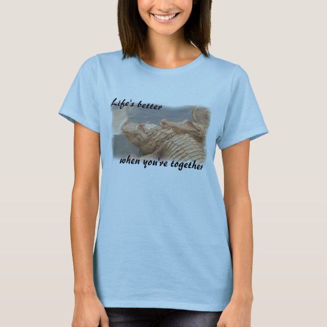 Alligator Liebe Ladys Shirt (Vorderseite)
