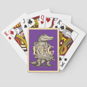 Alligator Liebe Louisiana Spielkarten mit Monogram