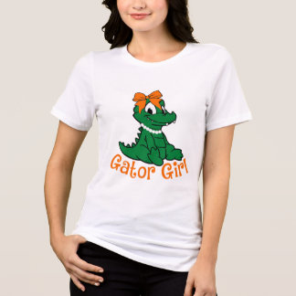 Alligator Mädchen Süße Orange Schleife Alligator Ä Tri-Blend Shirt