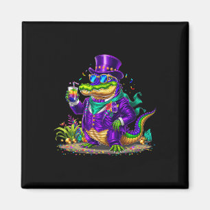 Alligator Mardi Gras Karneval Outfit für Mens Wome Magnet