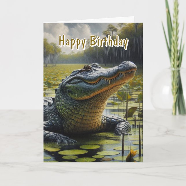 Alligator Men's Happy Birthday Card Karte (Vorderseite)