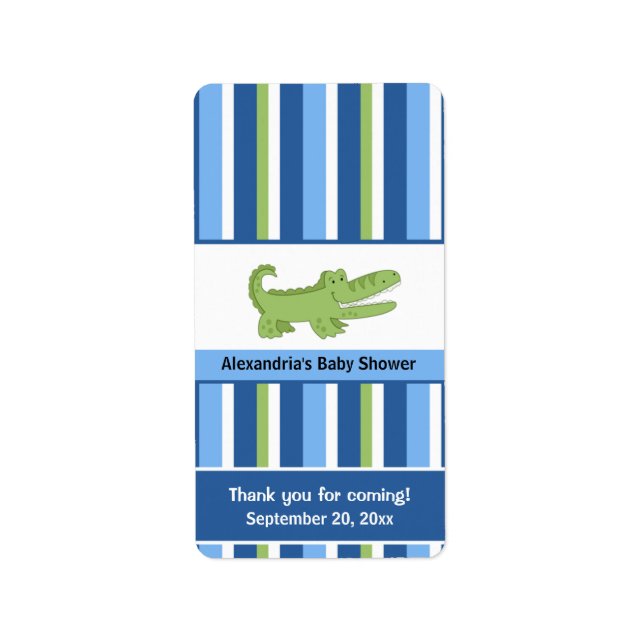 Alligator Miniature Candy Wrappers - Blau/Grün Adressaufkleber (Vorne)