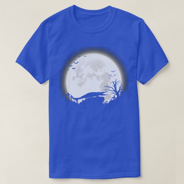Alligator mit großem Mond-Halbkugel T-Shirt (Design vorne)