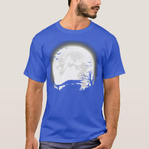 Alligator mit großem Mond-Halbkugel T-Shirt