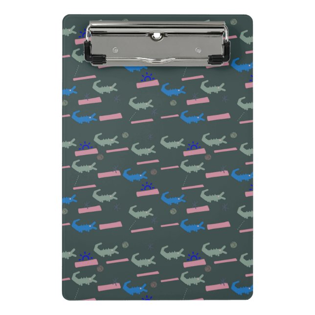 Alligator-Muster Mini Klemmbrett (Vorderseite)