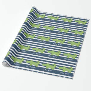 Alligator Navy und weißes Geschenkpapier