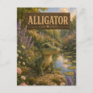 Alligator Niedliches Baby-Geschichtenbuch Kinderzi Postkarte