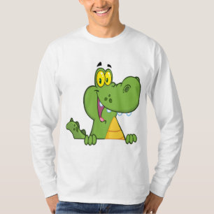 Alligator oder Krokodil über einem Zeichen T-Shirt