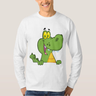 Alligator oder Krokodil über einem Zeichen T-Shirt