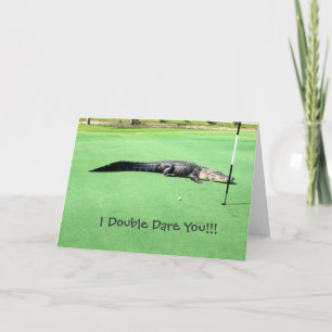 Alligator on Golf Course Custom Greeting Card Karte