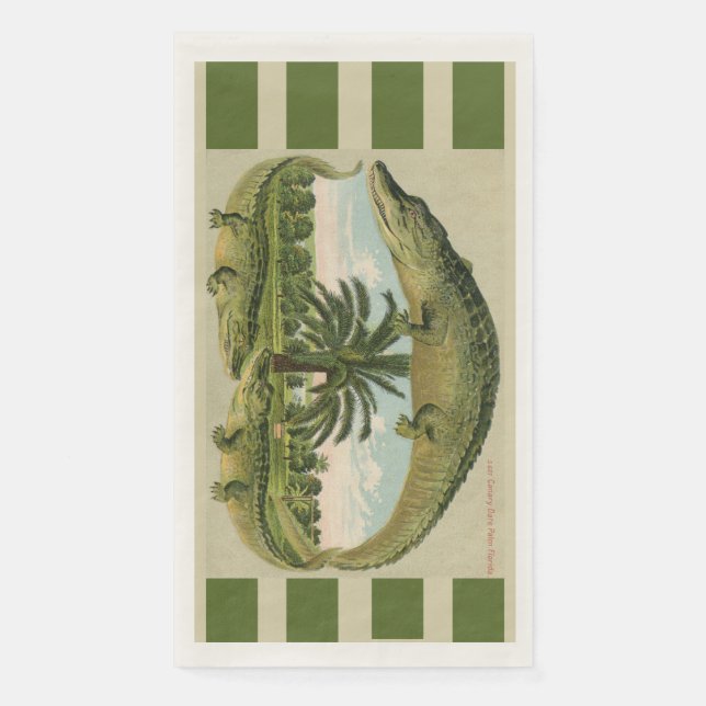 Alligator & Palmen  Serviette (Vorderseite)