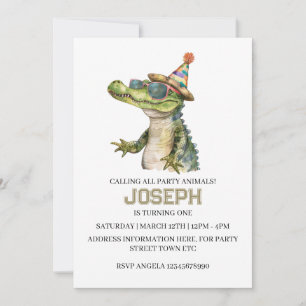 Alligator-Party-Einladung Einladung Poolparty