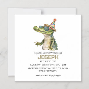 Alligator-Party-Einladung Einladung zur Poolparty