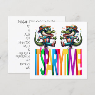 Alligator Party Zeit Einladung