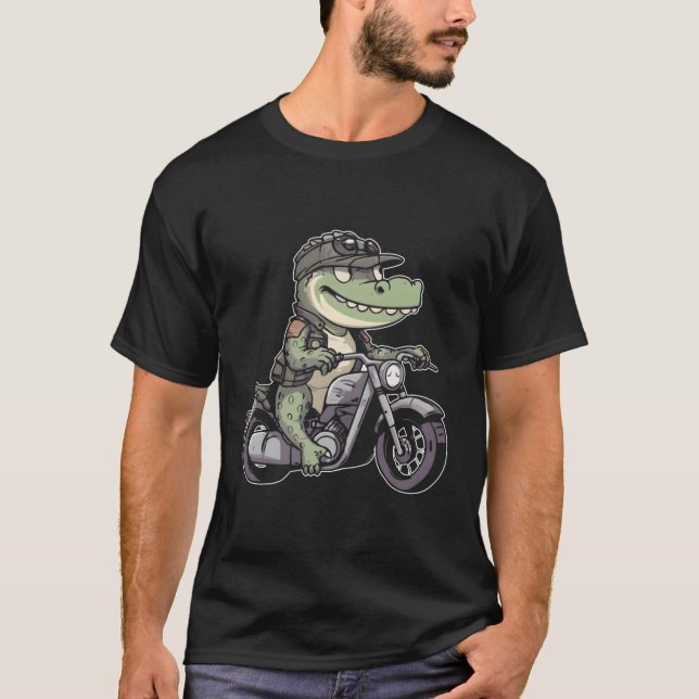 Alligator Rad Crocodiles Biker T-Shirt (Vorderseite)