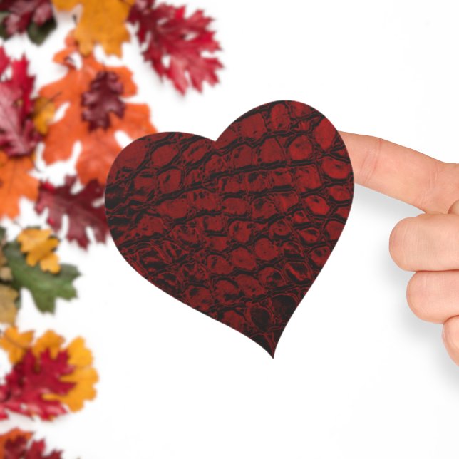 Alligator Red Imitats Leather Herz-Aufkleber (Von Creator hochgeladen)