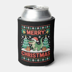 Alligator Santa Hut hässlicher Sweater Weihnachtsb Dosenkühler