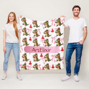 Alligator Sassy Äpfel Bänder Kleid Fleecedecke