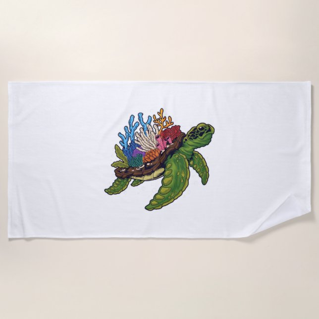 Alligator Schnappschuss Rot-Eared Slider Tortoise Strandtuch (Vorderseite)