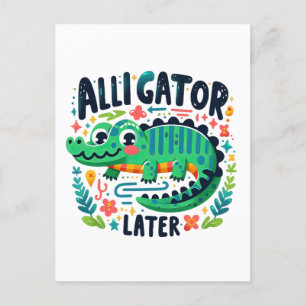 Alligator später postkarte