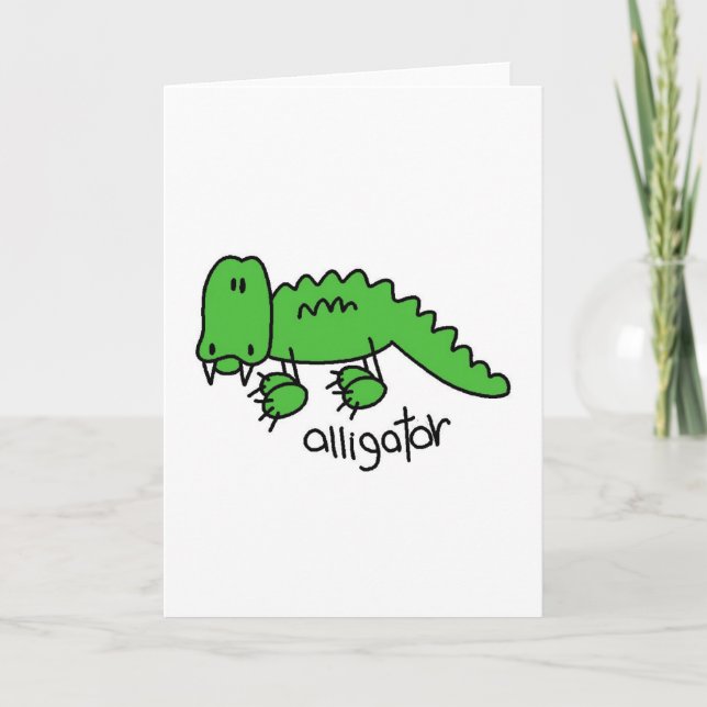 Alligator Stick Figur Card Karte (Vorderseite)