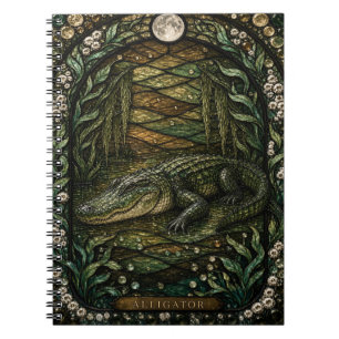 Alligator Still Sumpf Illumina Buntglas Notizblock