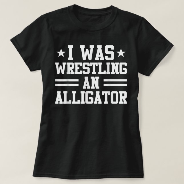 Alligator Story Funny Leg Amputee Prothetische Sur T-Shirt (Design vorne)