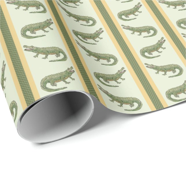 Alligator-Streifen  Geschenkpapier (Rolleneckpunkt)