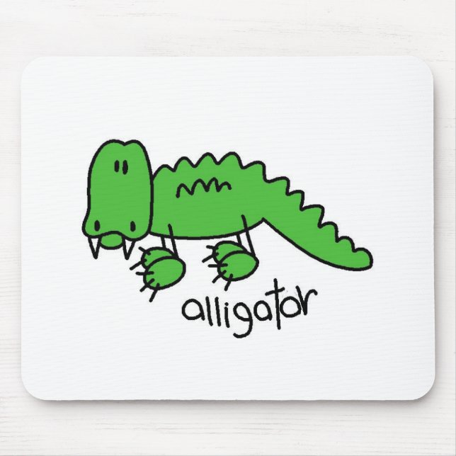 Alligator-Strichmännchen-Mauspad Mousepad (Vorne)