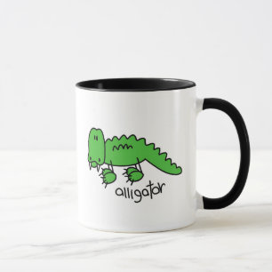 Alligator-Strichmännchen-Tasse Tasse