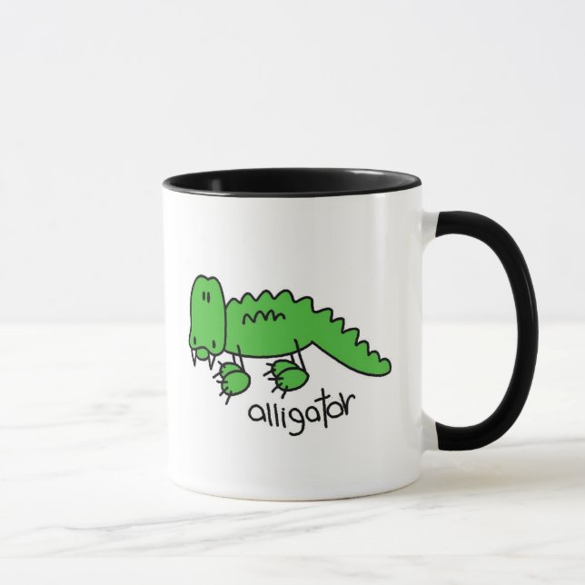 Alligator-Strichmännchen-Tasse Tasse (Rechts)