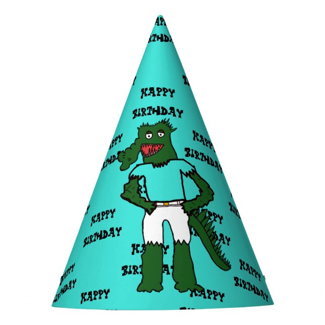 Alligator Surfer Partyhütchen (Vorderseite)