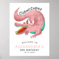 Alligator Theme Girls Geburtstagsfeier Begrüßungsz
