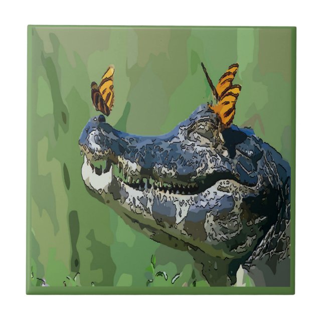 Alligator Tile, holländischer Look, personalisiere Fliese (Vorderseite)