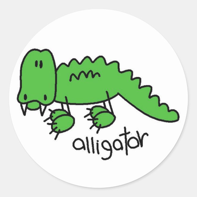 Alligator Tshirts und Geschenke Runder Aufkleber (Vorderseite)