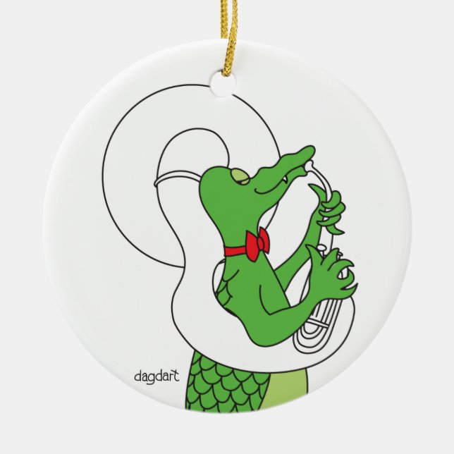 Alligator Tuba Keramik Ornament (Vorne)