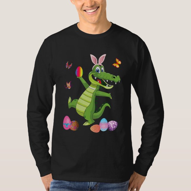 Alligator und Hasen-Hase Ostereier Happy D T-Shirt (Vorderseite)