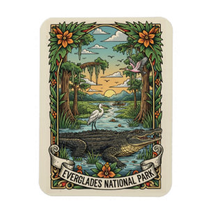 Alligator und Luftboot Everglades-Nationalpark Magnet