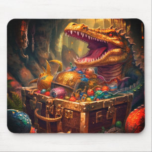 Alligator und Schatz Mousepad