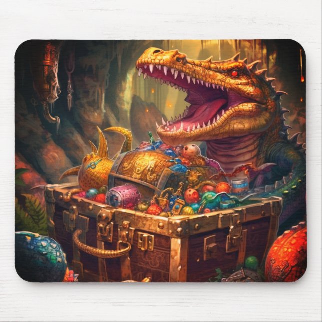 Alligator und Schatz Mousepad (Vorne)