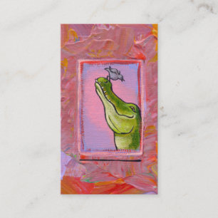 Alligator- und Vogelbalance der einzigartigen Visitenkarte