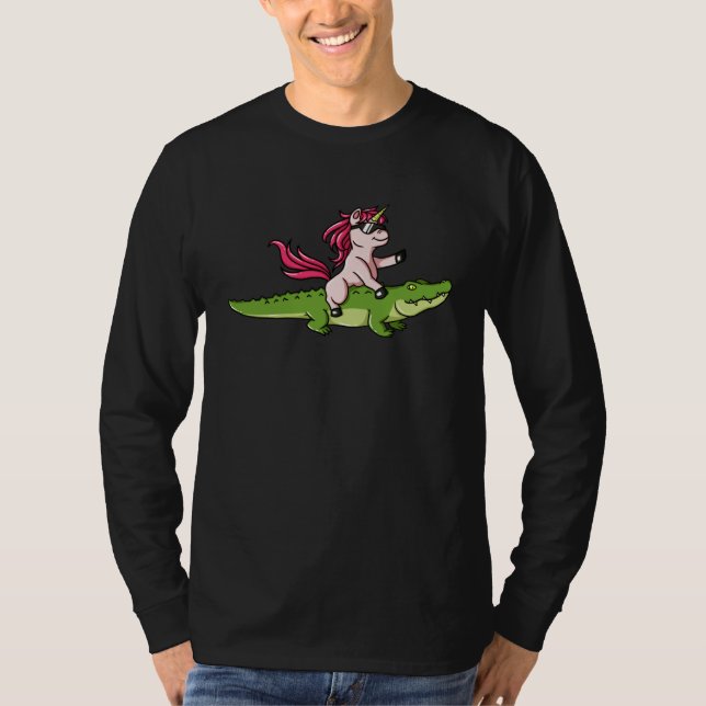 Alligator Unicorn Crocodile Gator Reptile Men Boys T-Shirt (Vorderseite)