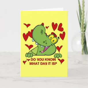 Alligator Valentinstag Feiertagskarte